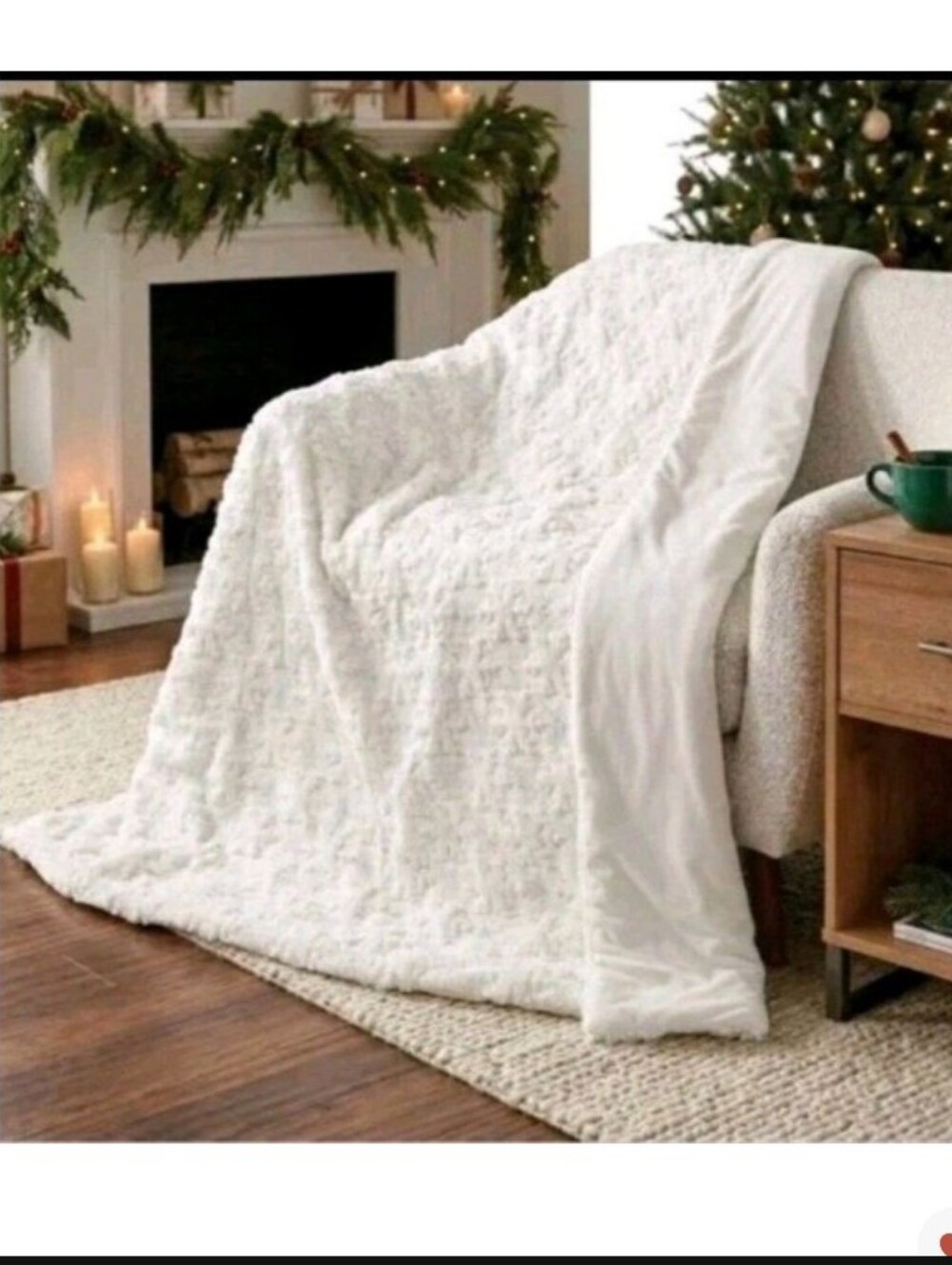 Northwest Holiday Embroidered Faux Fur Throw 60" X 70", S